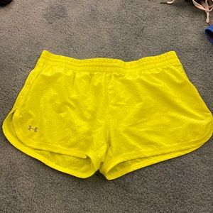 Yellow athletic shorts. Size: L